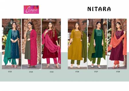 Kalaroop Nitara Viscose Readymade Suits Catalog